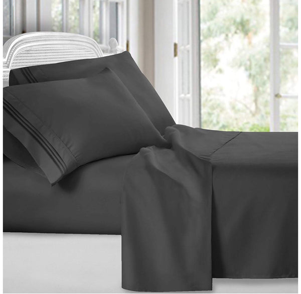 1,500 Thread-Count Grey Bed Sheets Set