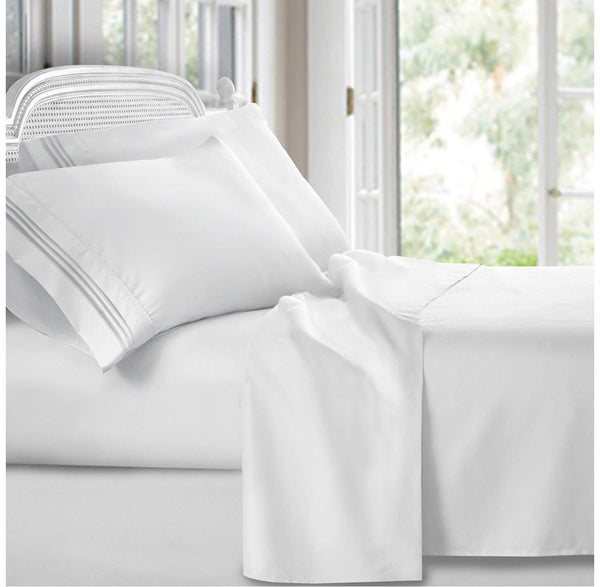1,500 Thread-Count White Bed Sheets Set