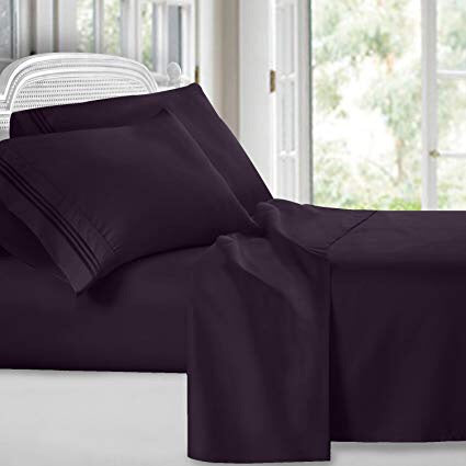 1,500 Thread-Count Purple Bed Sheets Set