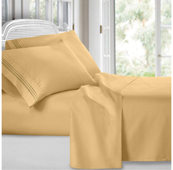 1,500 Thread-Count Gold Bed Sheets Set